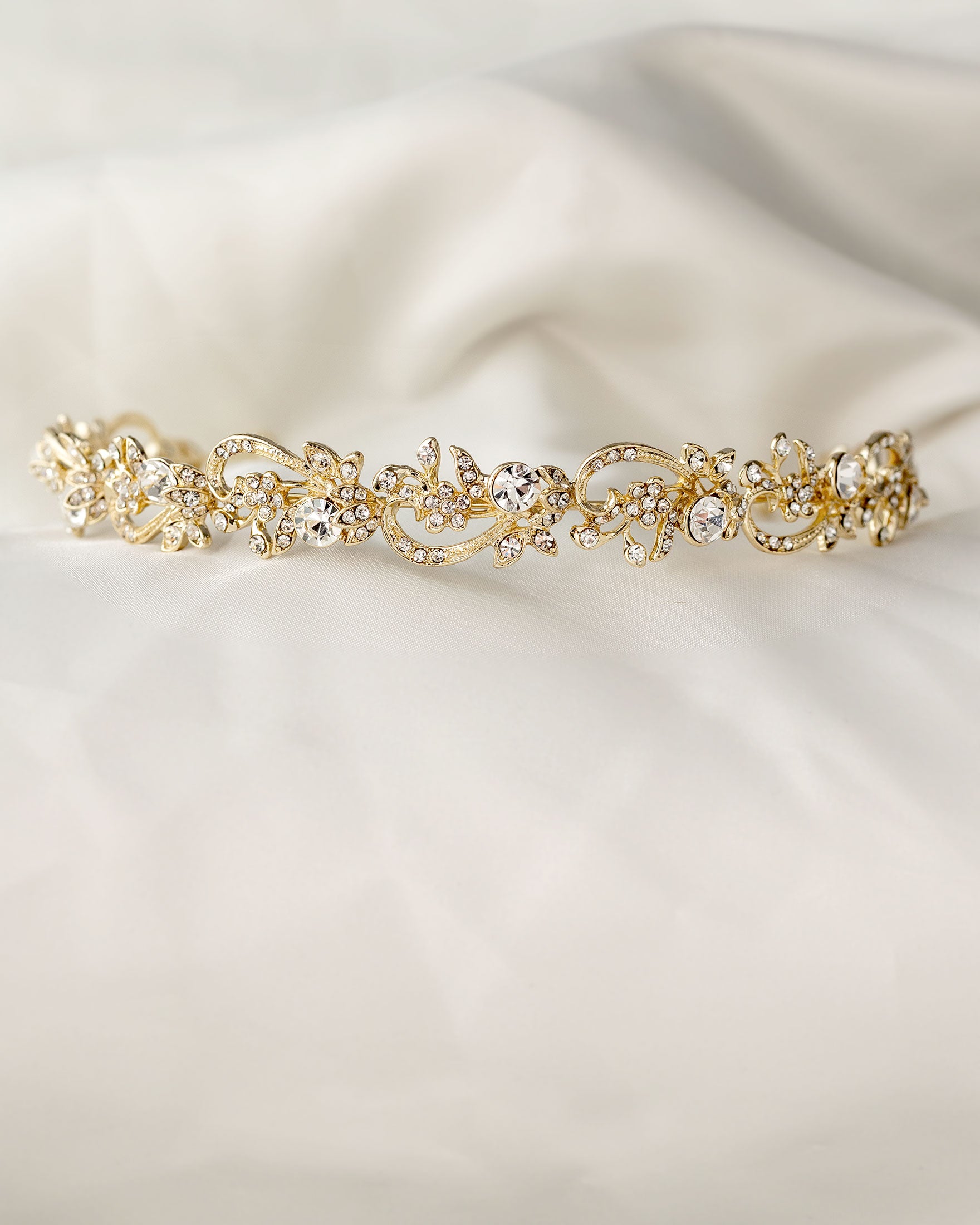 Gold Wedding Headband with Freshwater Pearls and Crystals - Cassandra Lynne