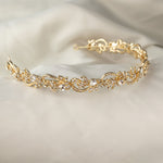 Gold Wedding Headband with Freshwater Pearls and Crystals - Cassandra Lynne