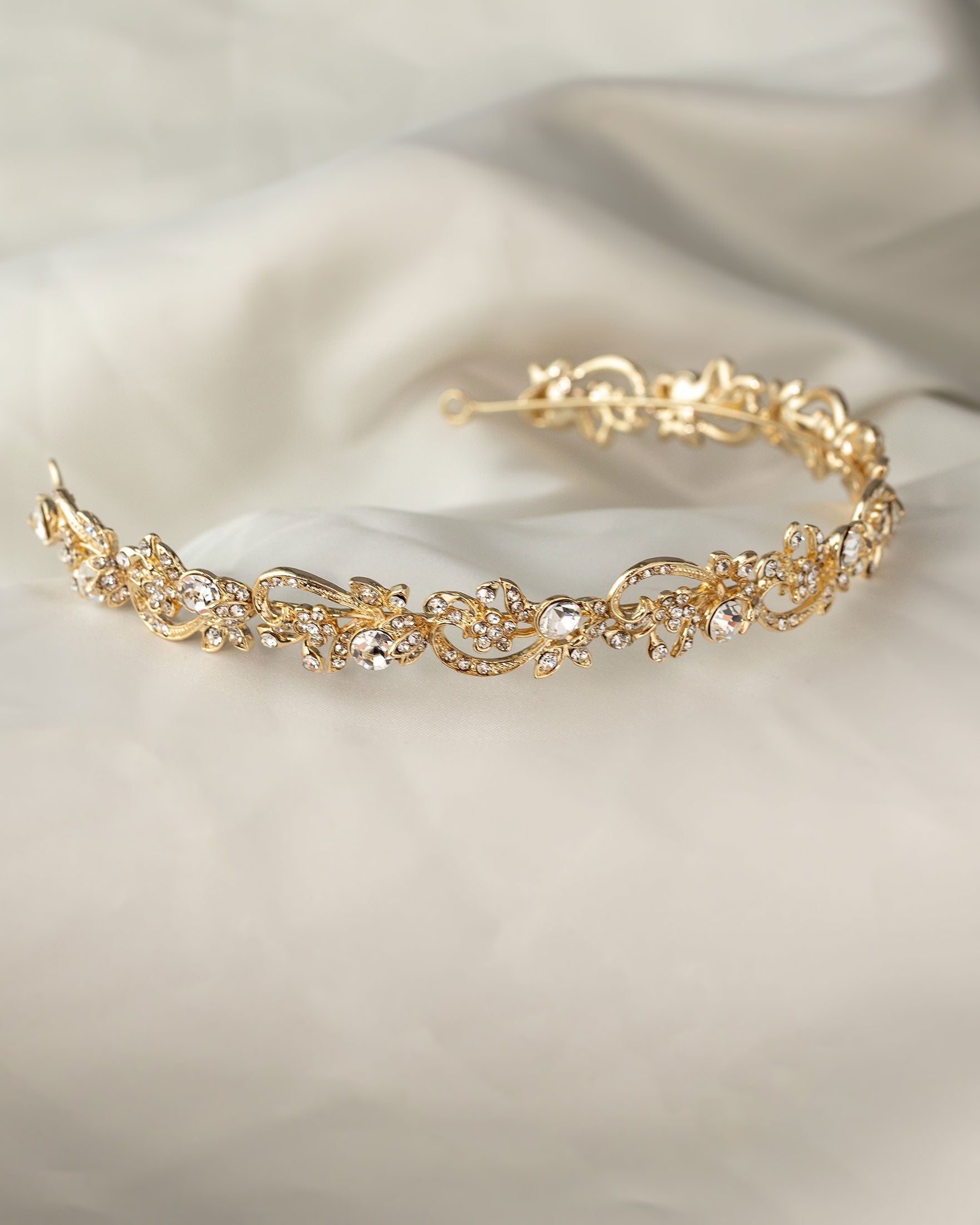 Gold Wedding Headband with Freshwater Pearls and Crystals - Cassandra Lynne