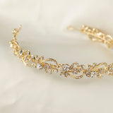 Gold Wedding Headband with Freshwater Pearls and Crystals - Cassandra Lynne
