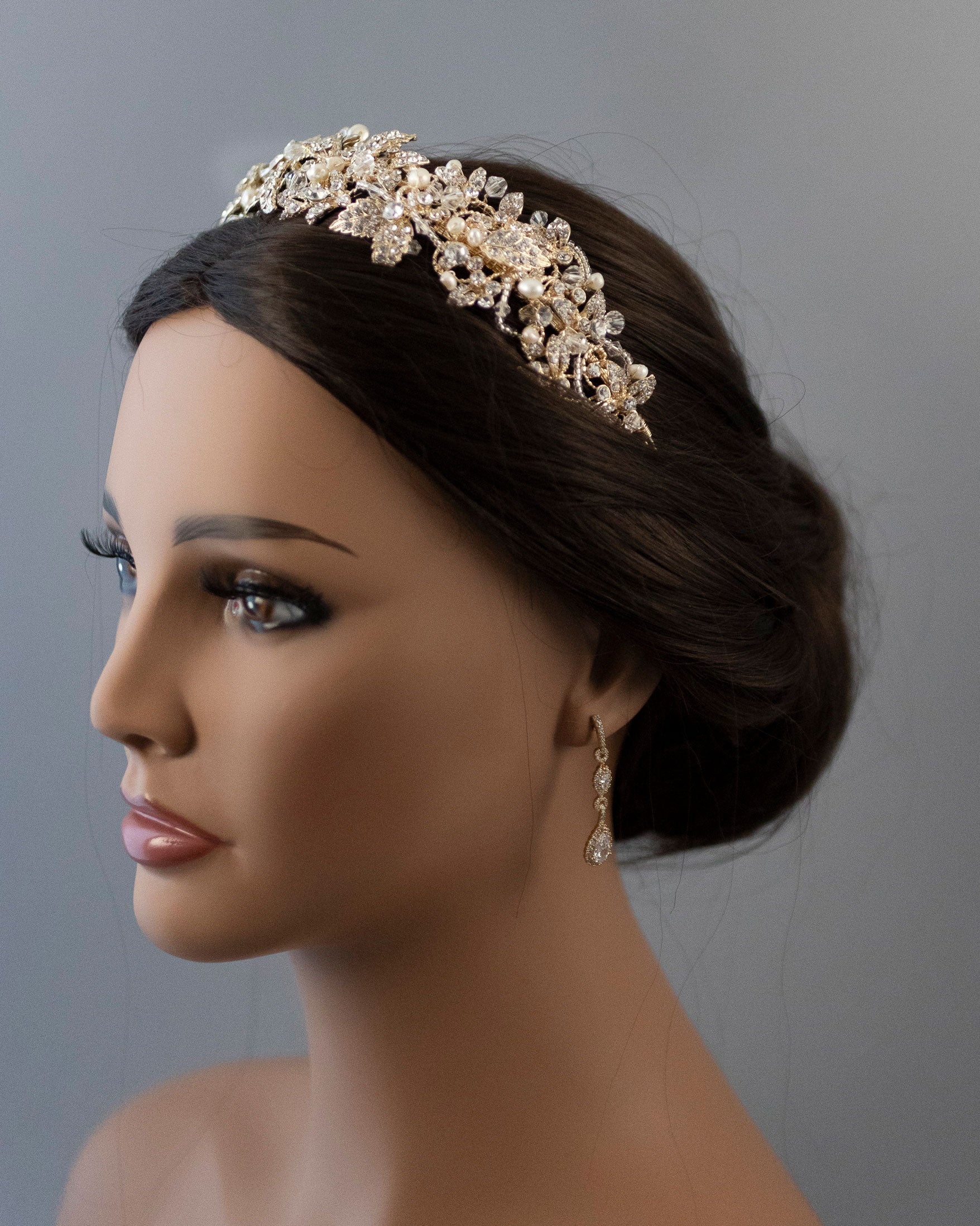 Luxurious Bridal Headpiece of Crystals and Pearls