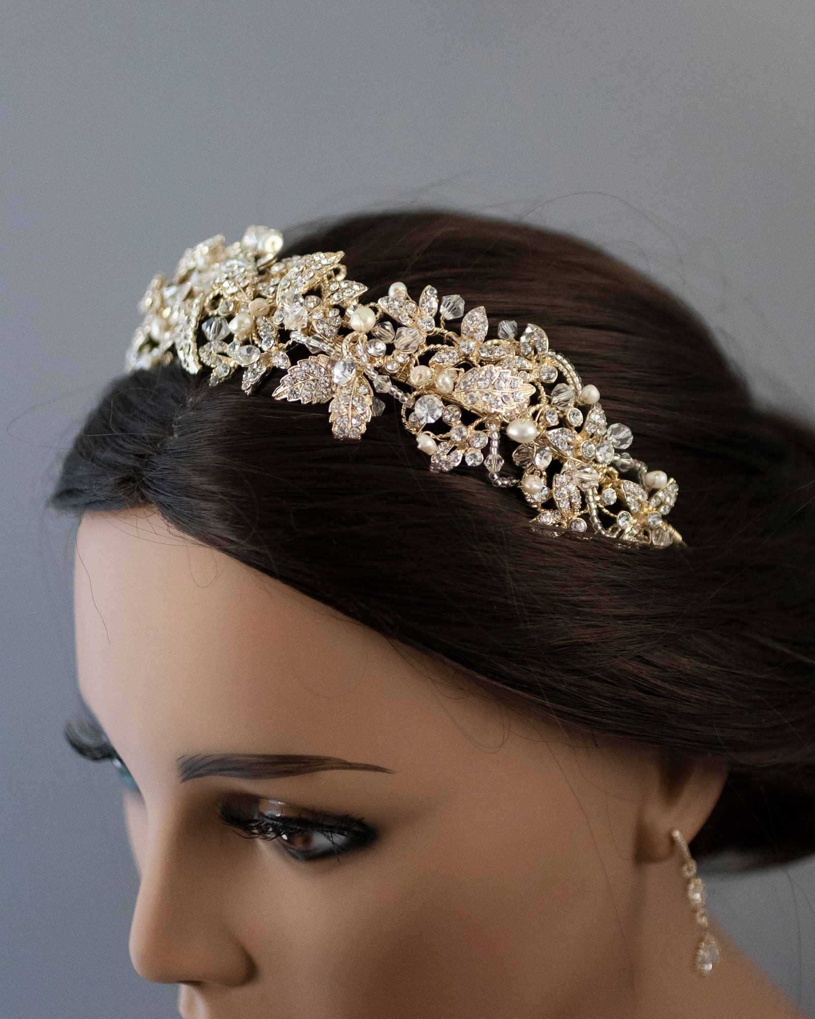 Luxurious Bridal Headpiece of Crystals and Pearls