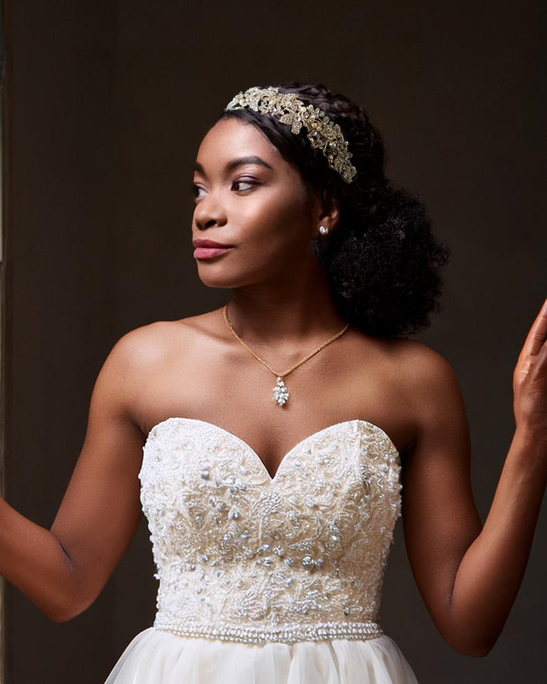 Luxurious Bridal Headpiece of Crystals and Pearls