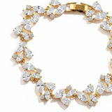 Gold wedding bracelet with clear gemstones Cassandra Lynne