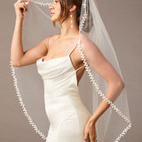 Wedding Veil with Lace Leaf Edge ivory -Cassandra Lynne