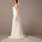 Cathedral Wedding Veil with Lace Leaf Edge Ivory -Cassandra Lynne