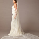 Cathedral Wedding Veil with Lace Leaf Edge Ivory -Cassandra Lynne