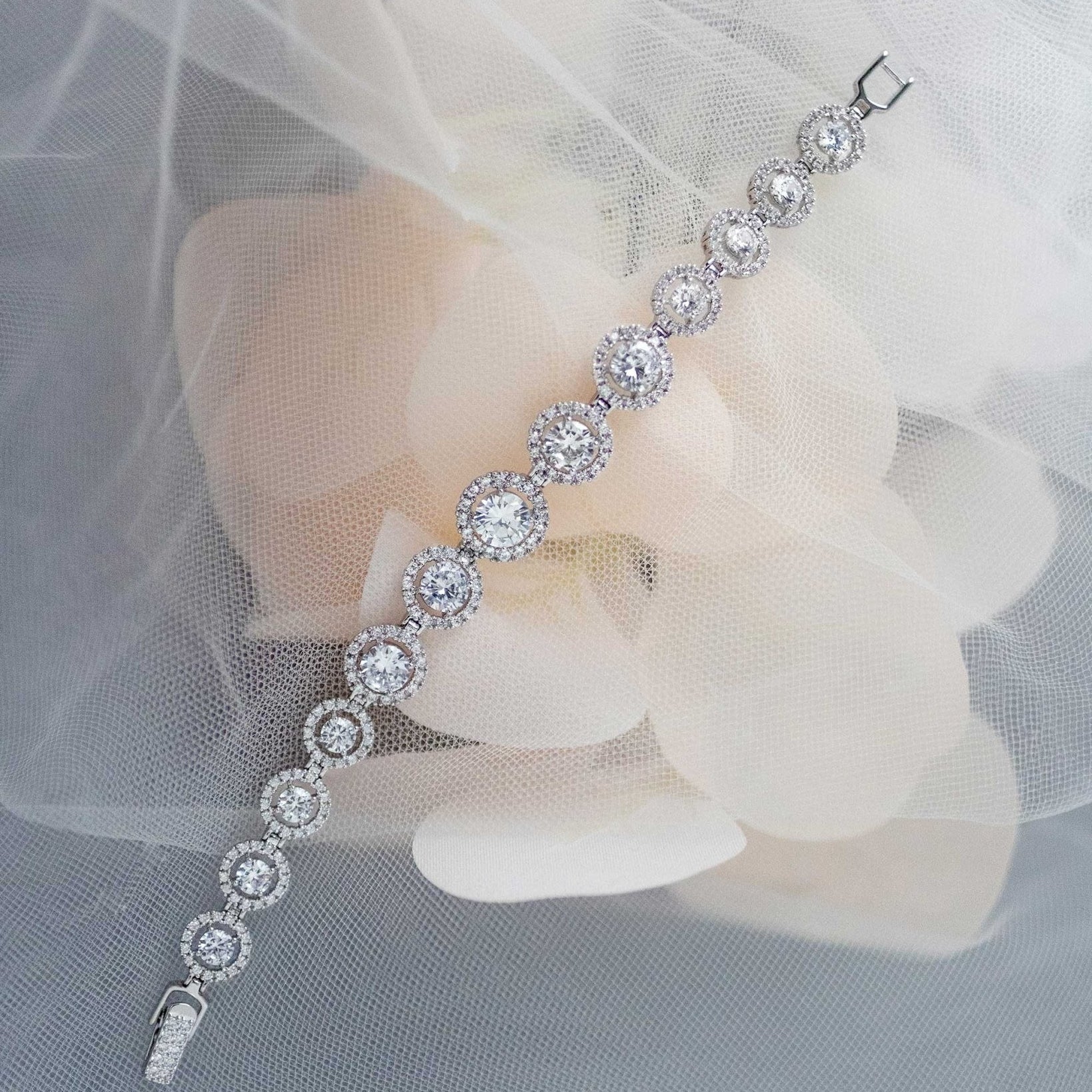 Halo CZ Bracelet for Special Occasion - Bracelet - Cassandra Lynne