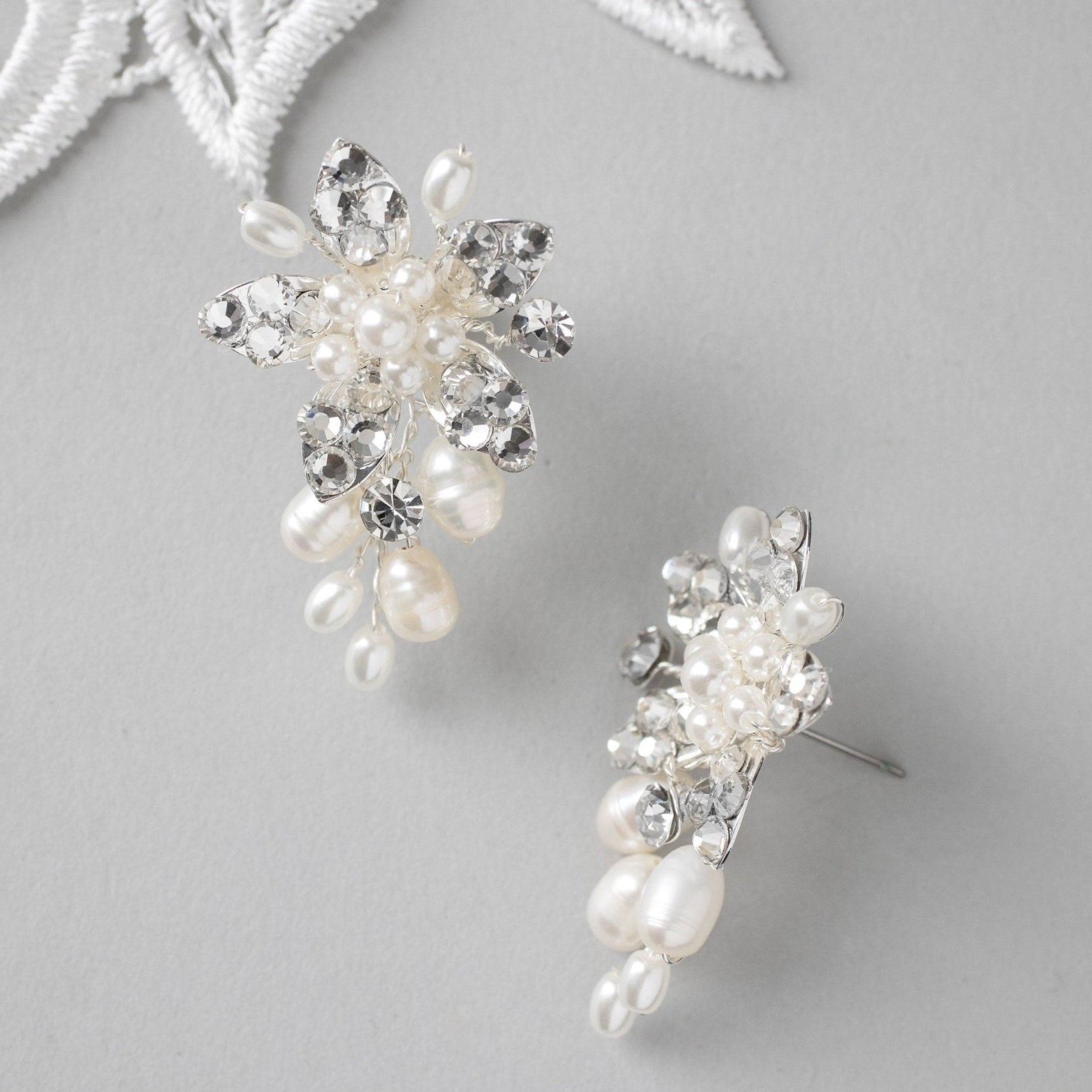 Handmade Freshwater Pearl Flower Earrings - Earrings - Cassandra Lynne