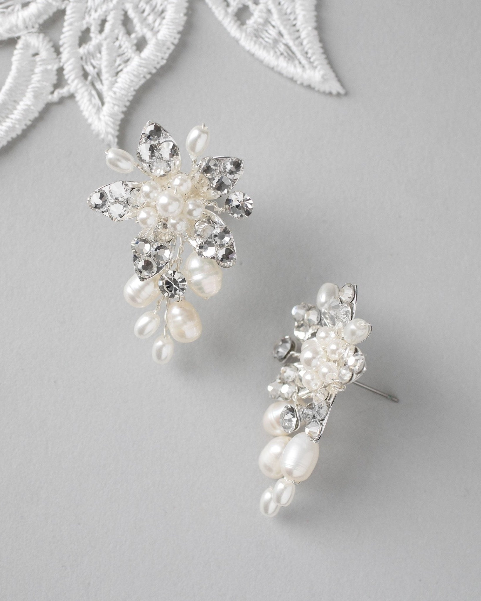 Handmade Freshwater Pearl Flower Earrings - Earrings - Cassandra Lynne