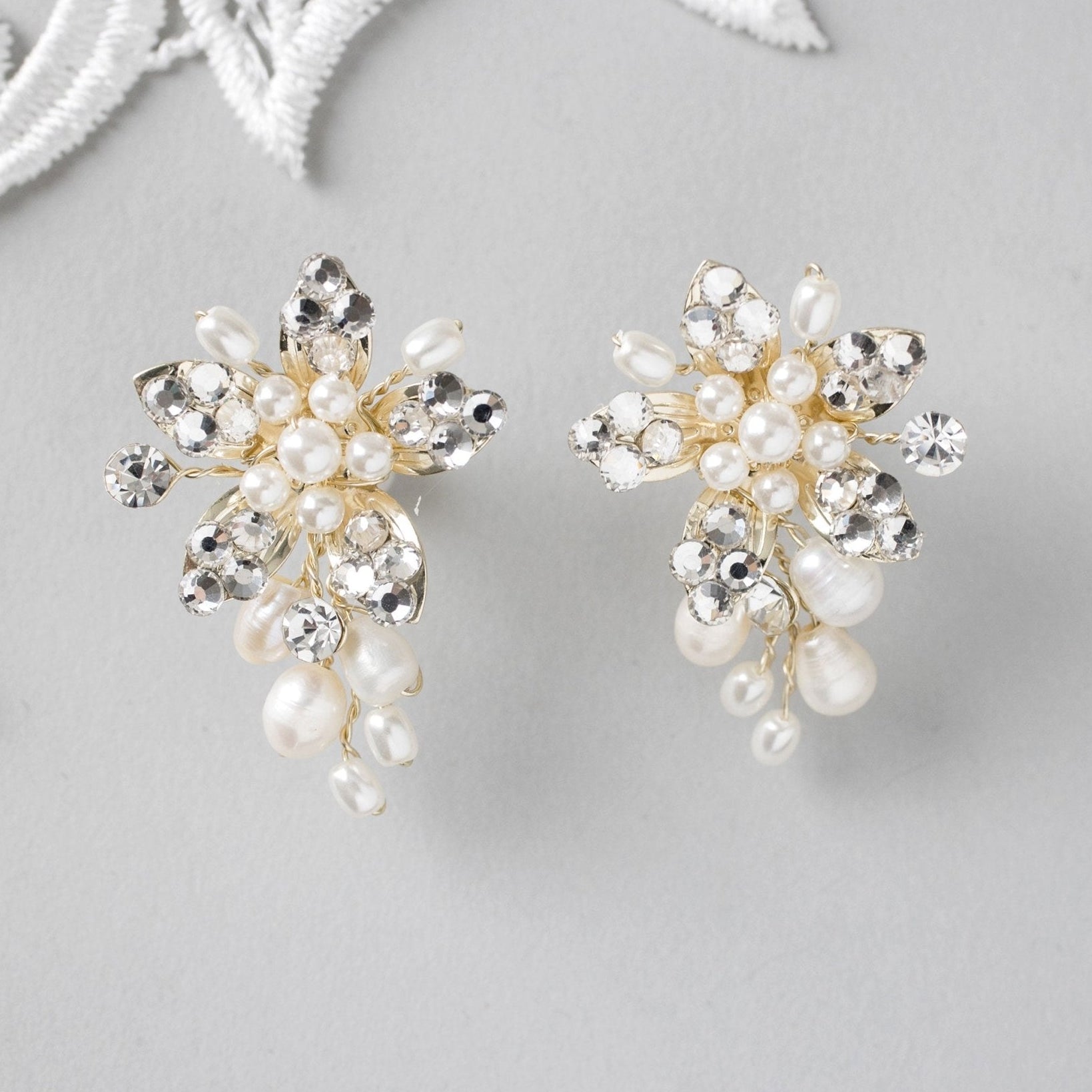 Handmade Freshwater Pearl Flower Earrings - Earrings - Cassandra Lynne