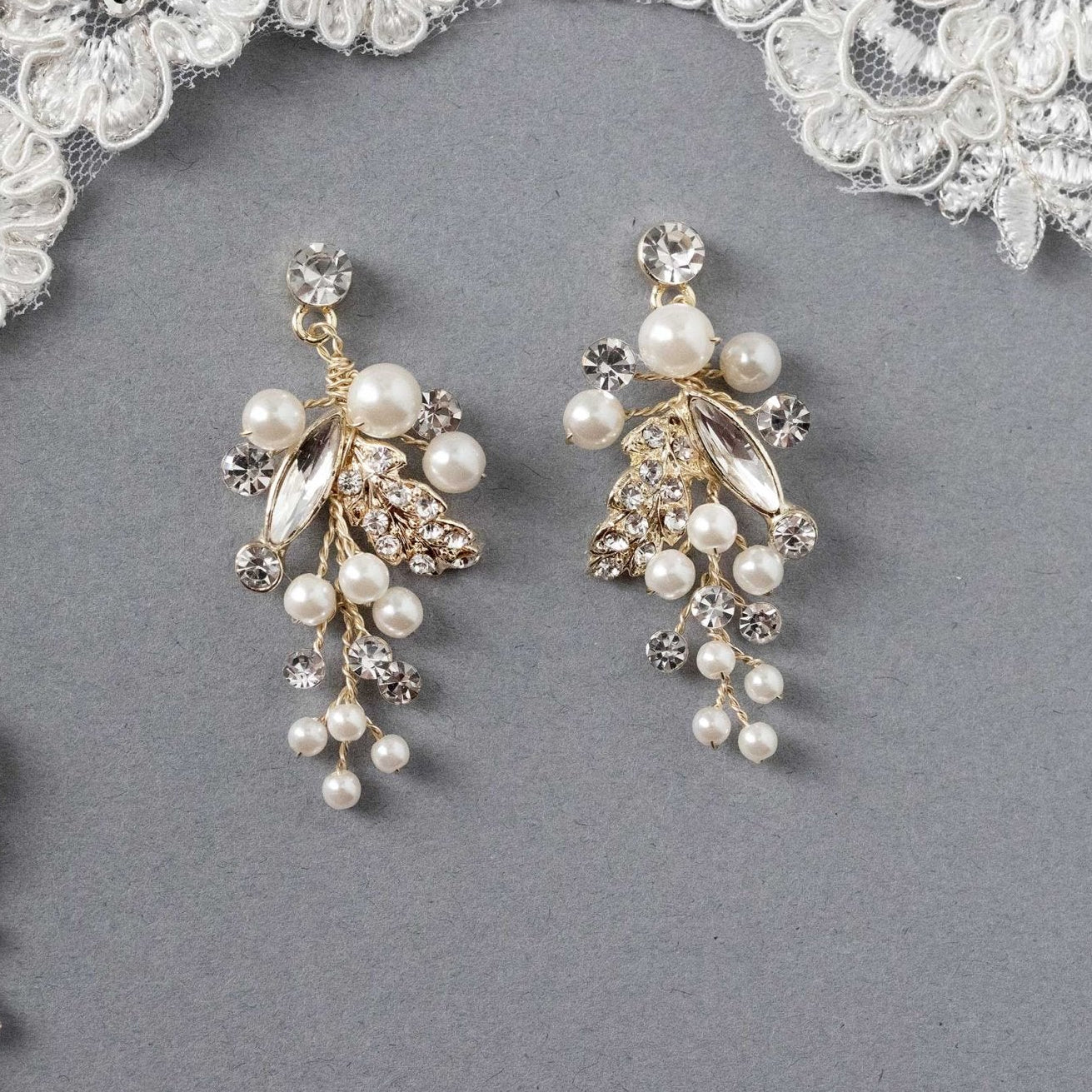 Handmade Pearl and Crystal Earrings - Earrings - Cassandra Lynne