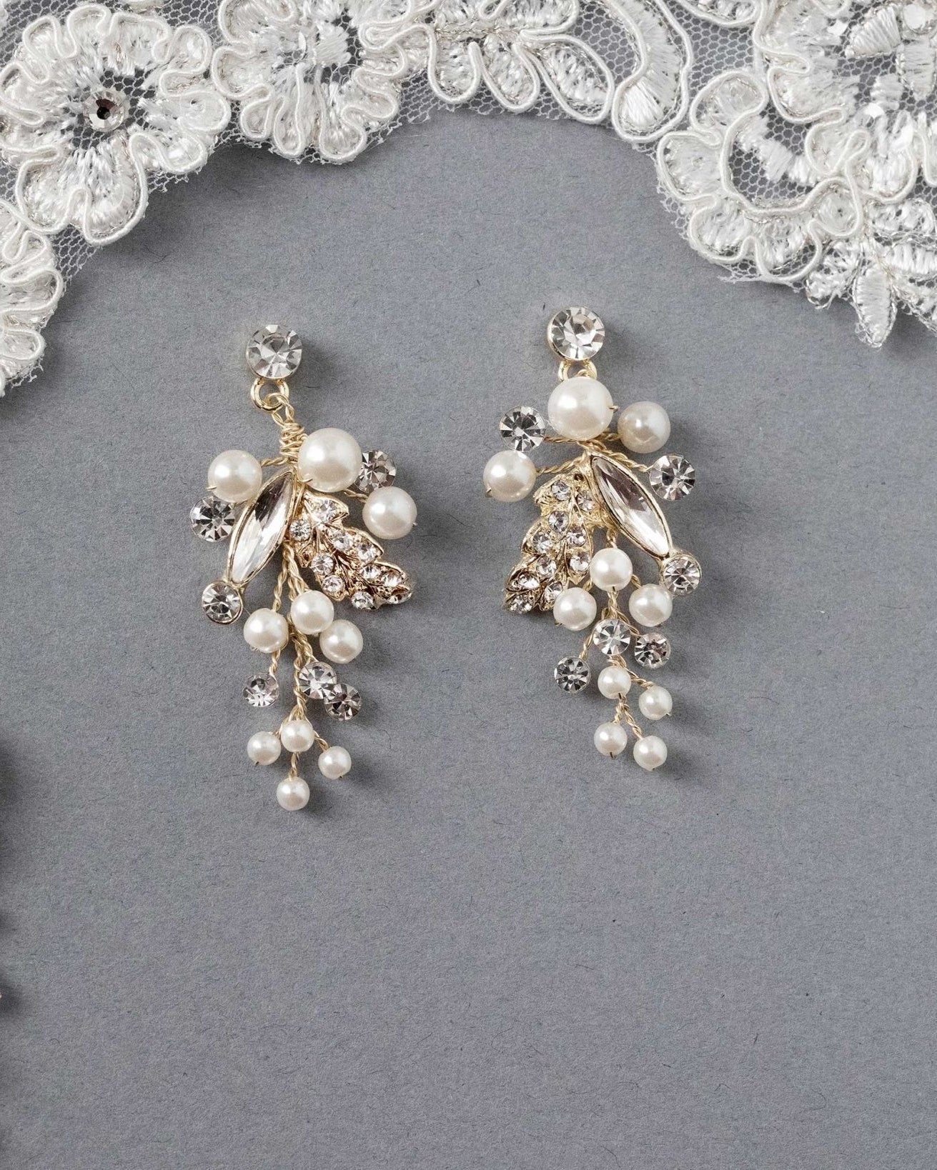 Handmade Pearl and Crystal Earrings - Earrings - Cassandra Lynne