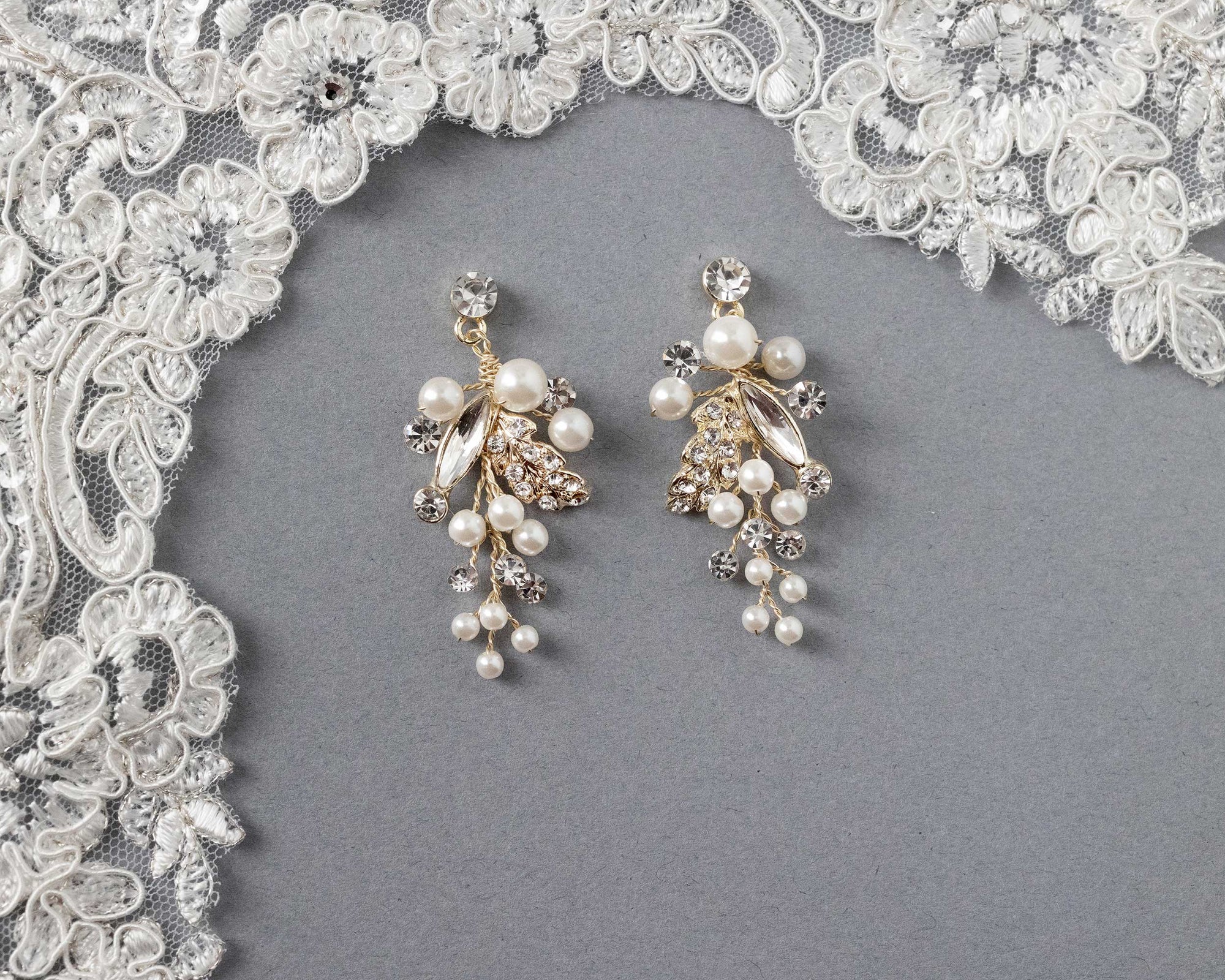 Handmade Pearl and Crystal Earrings