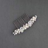 Iovry Pearl and Crystal Cluster Hair Comb - Hair Comb - Cassandra Lynne