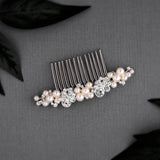 Iovry Pearl and Crystal Cluster Hair Comb - Hair Comb - Cassandra Lynne