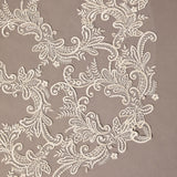 Cathedral Bridal Veil with Venetian Style Lace Decorative lace pattern on a beige background
