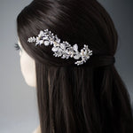 Ivory Cultured Pearls and Crystals Bridal Hair Clip - Hair Clips - Cassandra Lynne
