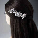 Ivory Cultured Pearls and Crystals Bridal Hair Clip - Hair Clips - Cassandra Lynne