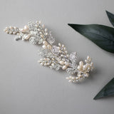 Ivory Cultured Pearls and Crystals Bridal Hair Clip - Hair Clips - Cassandra Lynne