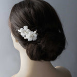 Ivory Double Flower Bridal Hair Pin - Hair Pins - Cassandra Lynne