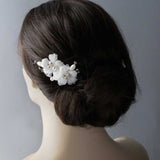 Ivory Double Flower Bridal Hair Pin - Hair Pins - Cassandra Lynne