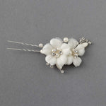 Ivory Double Flower Bridal Hair Pin - Hair Pins - Cassandra Lynne