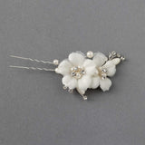 Ivory Double Flower Bridal Hair Pin - Hair Pins - Cassandra Lynne