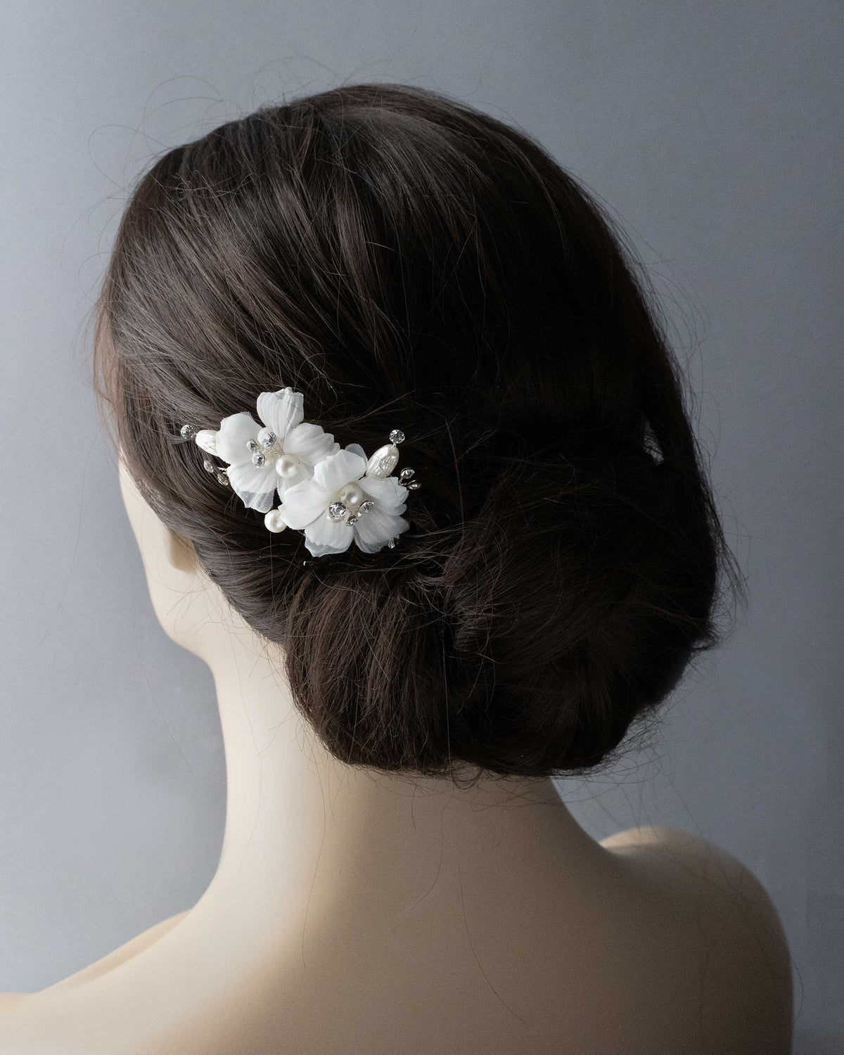 Ivory Double Flower Bridal Hair Pin - Cassandra Lynne