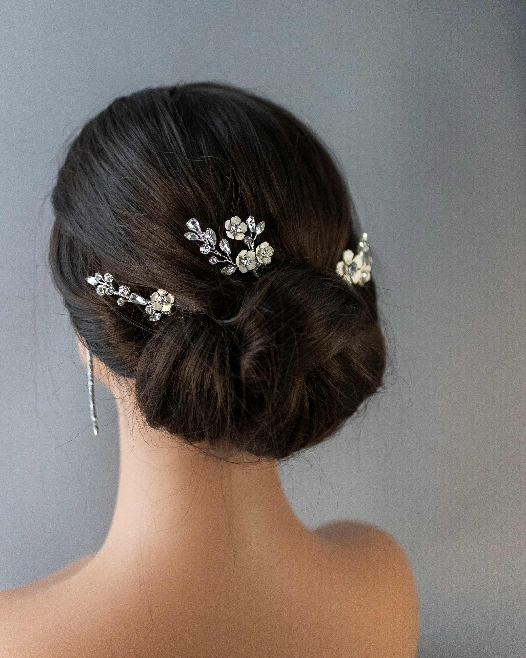 Ivory Flowers Bridal Hair Pin Set - Cassandra Lynne