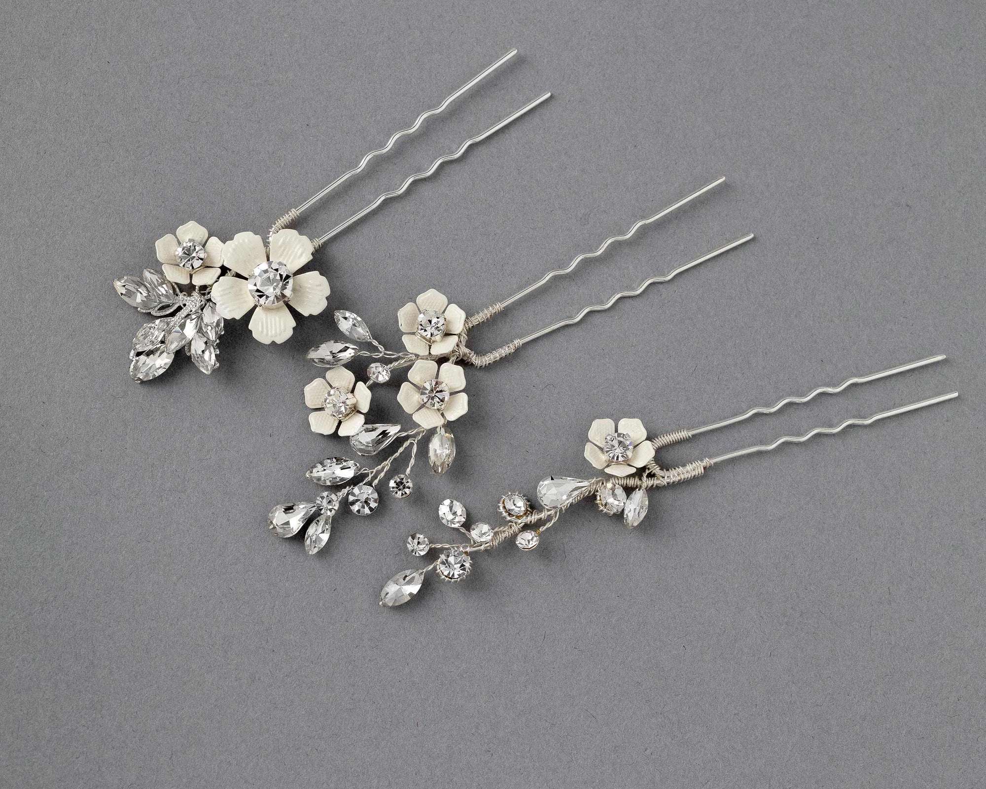 Ivory Flowers Bridal Hair Pin Set - Cassandra Lynne