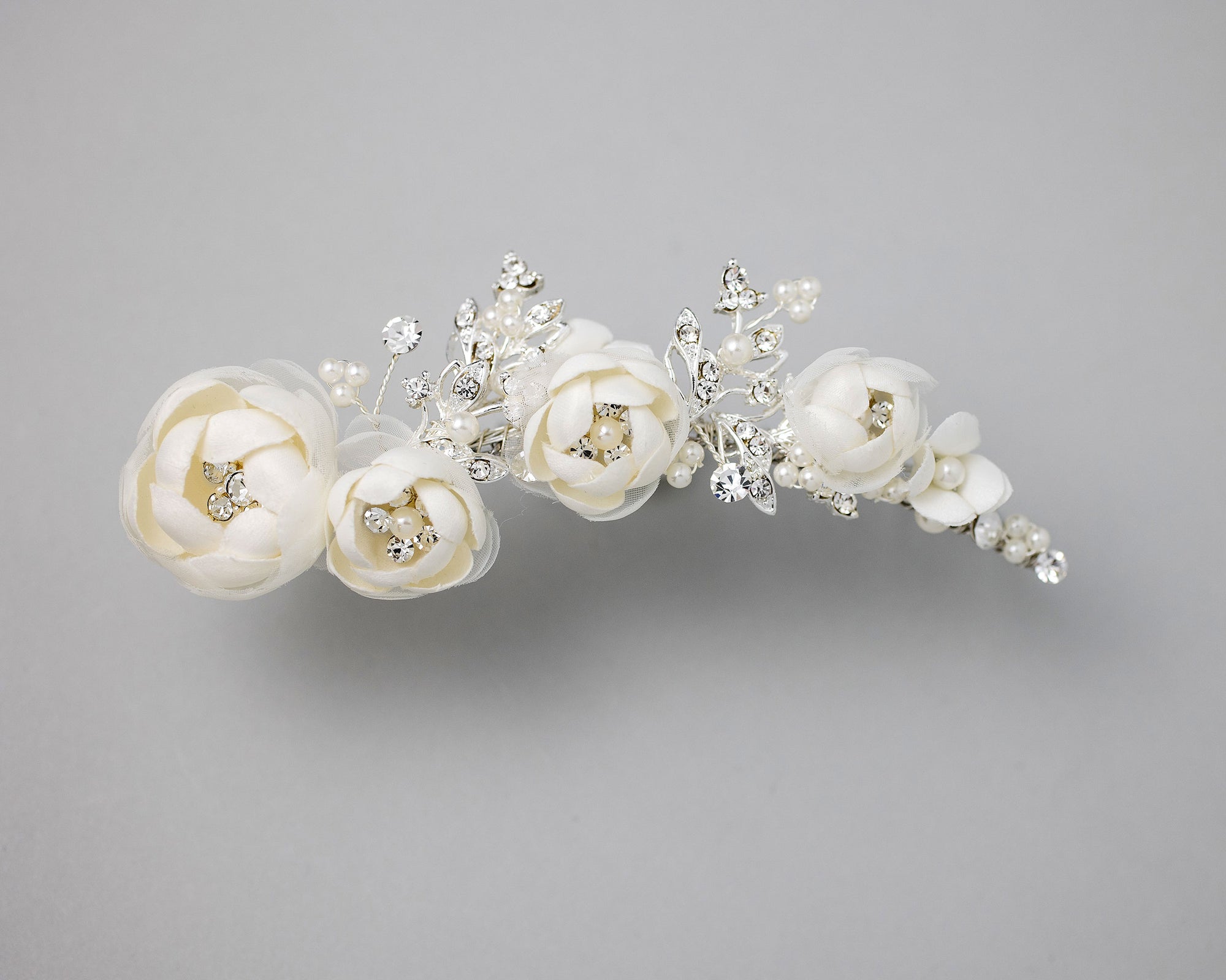 ivory wedding hari flower tiara comb