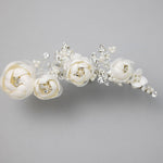 Ivory Flowers and Pearls Tiara Comb - Tiara Comb - Cassandra Lynne