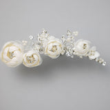 Ivory Flowers and Pearls Tiara Comb - Tiara Comb - Cassandra Lynne