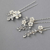 Ivory Flowers Bridal Hair Pin Set - Hair Pins - Cassandra Lynne