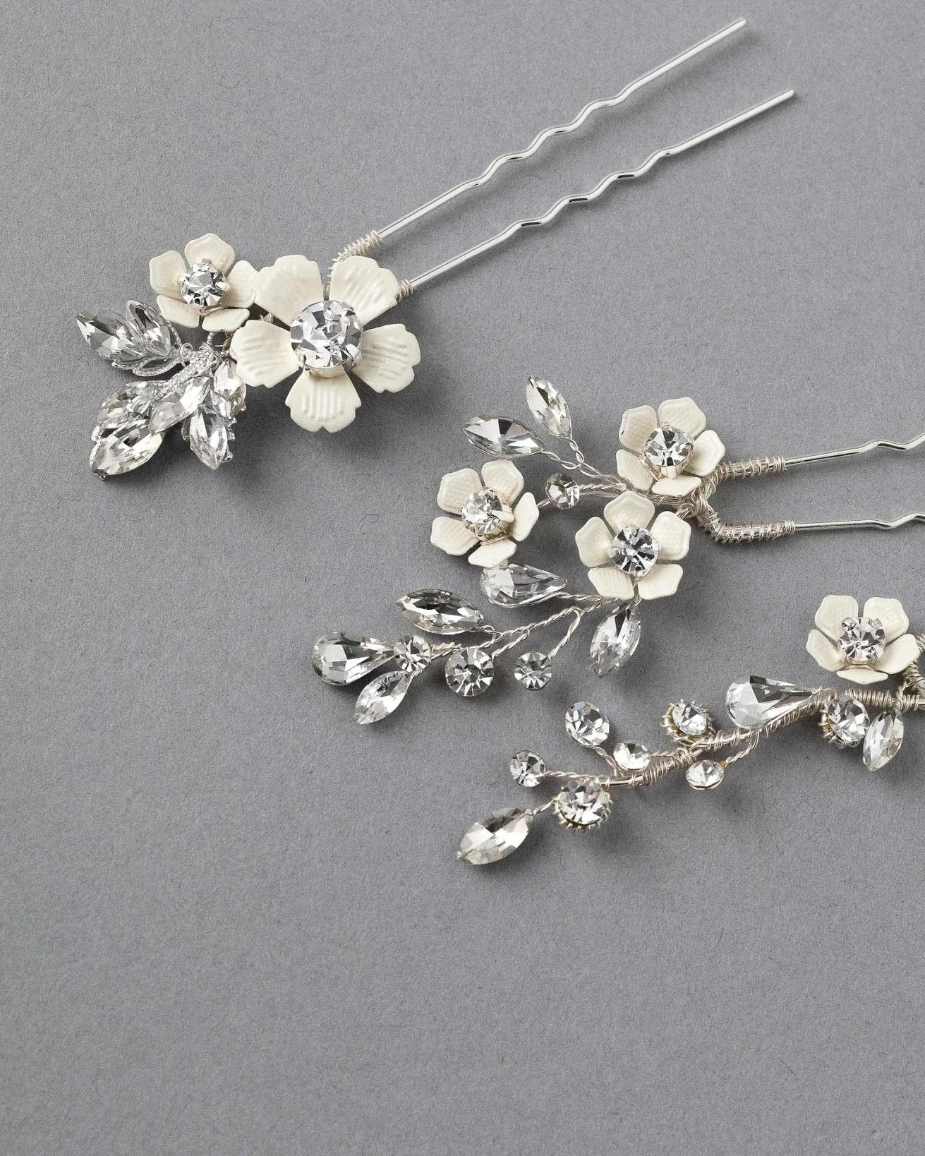 Ivory Flowers Bridal Hair Pin Set - Hair Pins - Cassandra Lynne