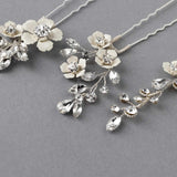 Ivory Flowers Bridal Hair Pin Set - Hair Pins - Cassandra Lynne