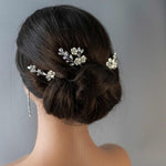 Ivory Flowers Bridal Hair Pin Set - Hair Pins - Cassandra Lynne
