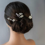 Ivory Flowers Bridal Hair Pin Set - Hair Pins - Cassandra Lynne
