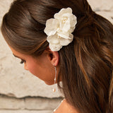 Ivory Bridal Hair Flower with Pearls - Cassandra Lynne
