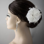 Ivory Lace and Pearls Bridal Hair Flower - Hair Flower - Cassandra Lynne