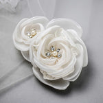 Ivory Organza and Lace Bridal Hair Flower - Hair Flower - Cassandra Lynne