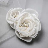Ivory Organza and Lace Bridal Hair Flower - Hair Flower - Cassandra Lynne