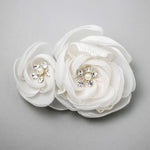 Ivory Organza and Lace Bridal Hair Flower - Hair Flower - Cassandra Lynne