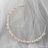 Ivory Pearl and Rhinestones Bridal Headband - Tiara - Cassandra Lynne