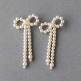 Ivory Pearl Bow Earrings - Earrings - Cassandra Lynne