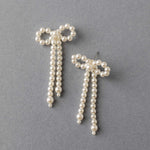 Ivory Pearl Bow Earrings - Earrings - Cassandra Lynne