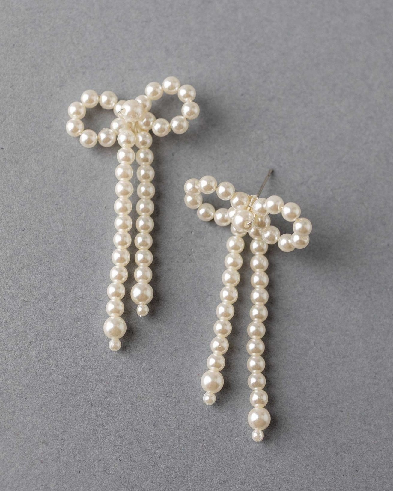 Ivory Pearl Bow Earrings - Earrings - Cassandra Lynne