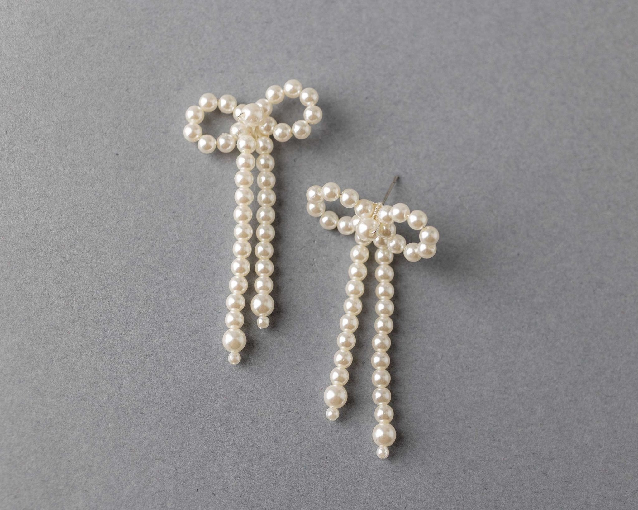 Ivory Pearl Bow Earrings - Earrings - Cassandra Lynne