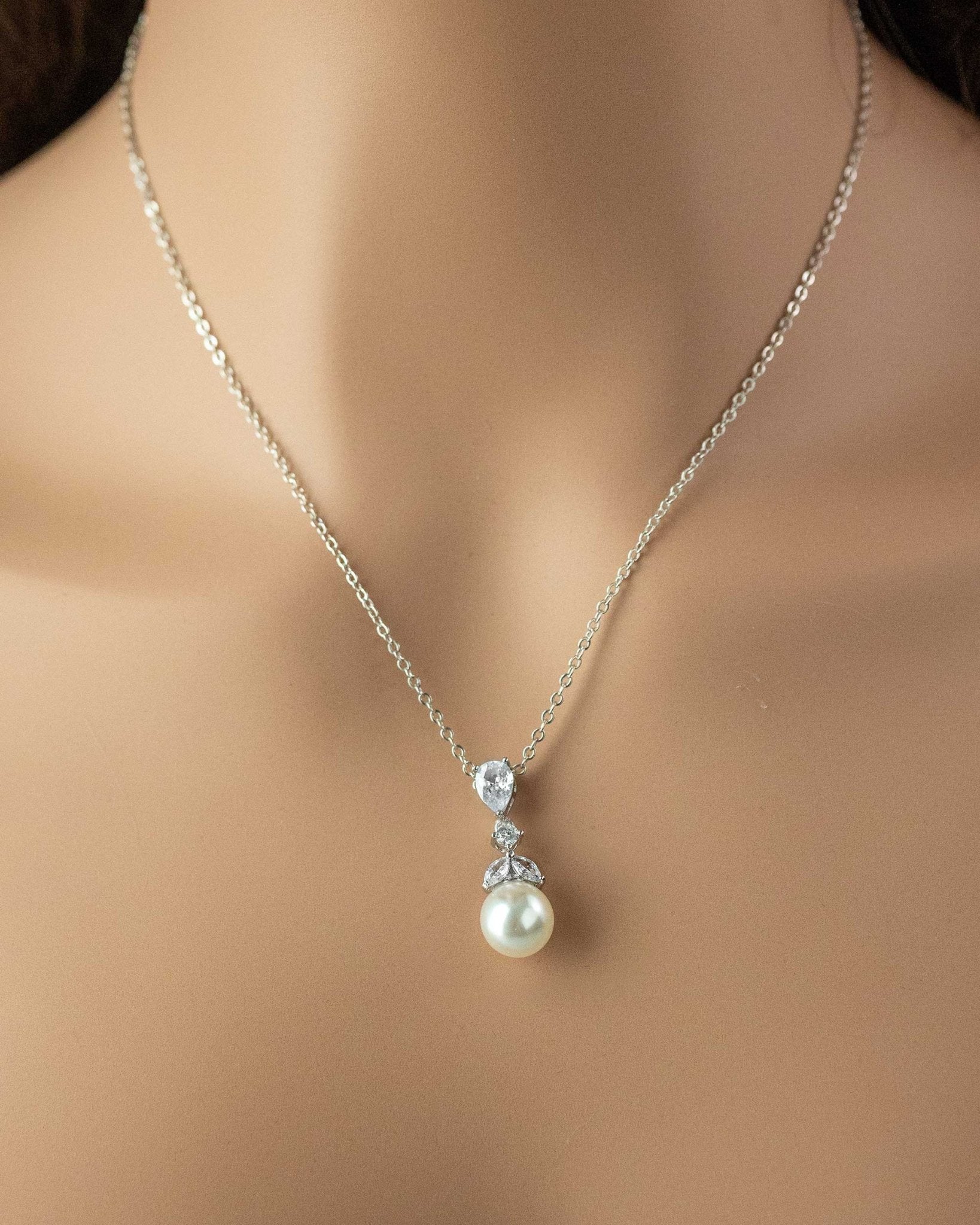 Ivory Pearl Drop Pendant Necklace - Pendant - Cassandra Lynne